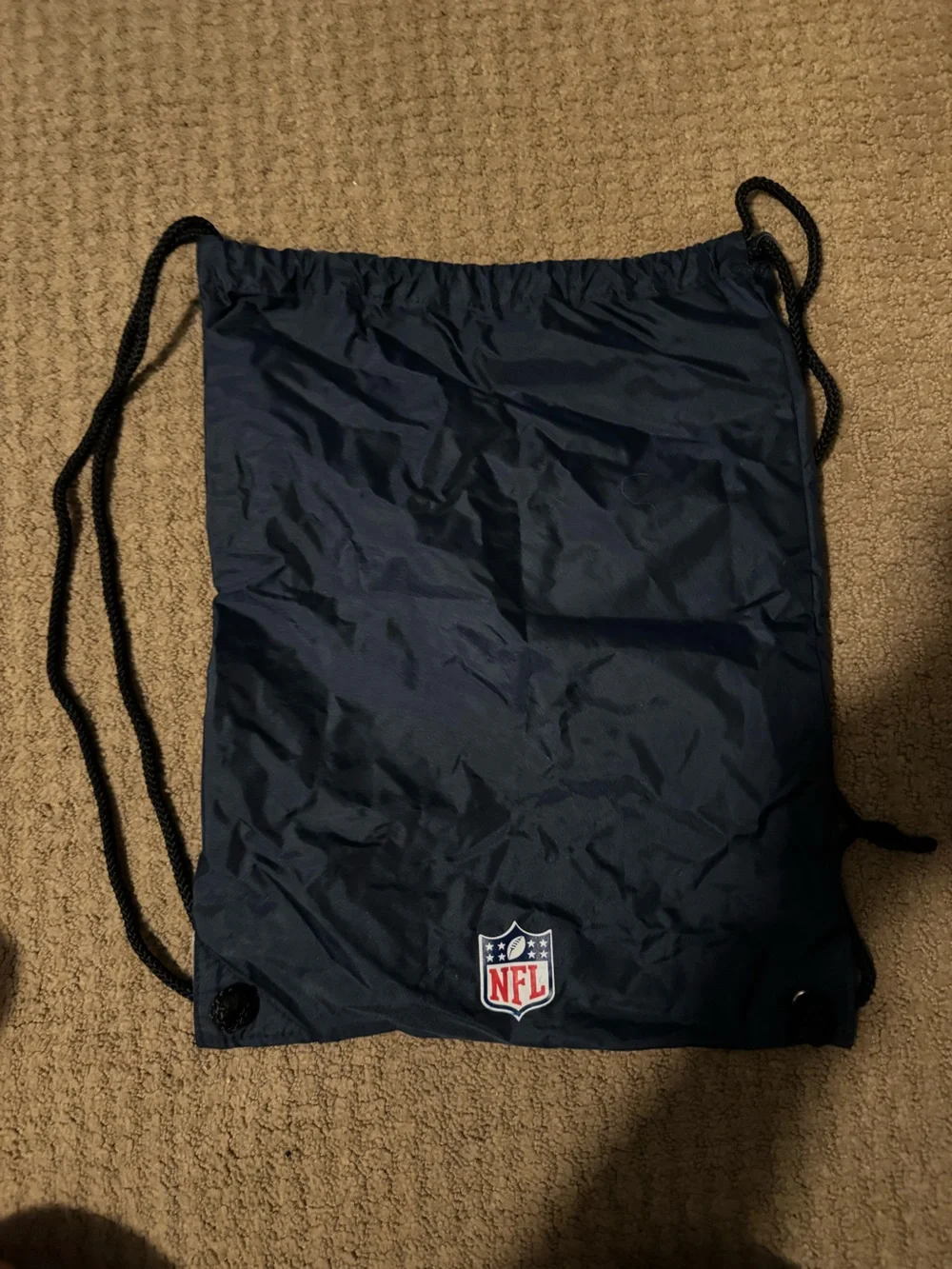 Chicago Bears Navy Drawstring Backpack with Orange Crest